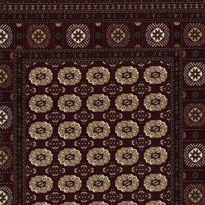 HomeRoots 10' Red and Ivory Floral Medallion Runner Rug - Elegant Design, Durable Olefin for Timeless Style 8x11 395473