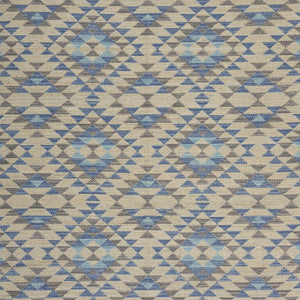 Homeroots 5' X 7' Blue Decorative Lattice Area Rug  Cotton 395475