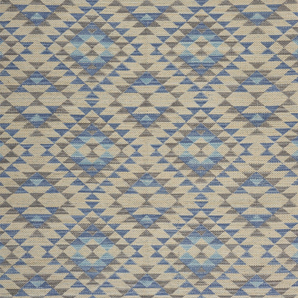 Homeroots 5' X 7' Blue Decorative Lattice Area Rug  Cotton 395475