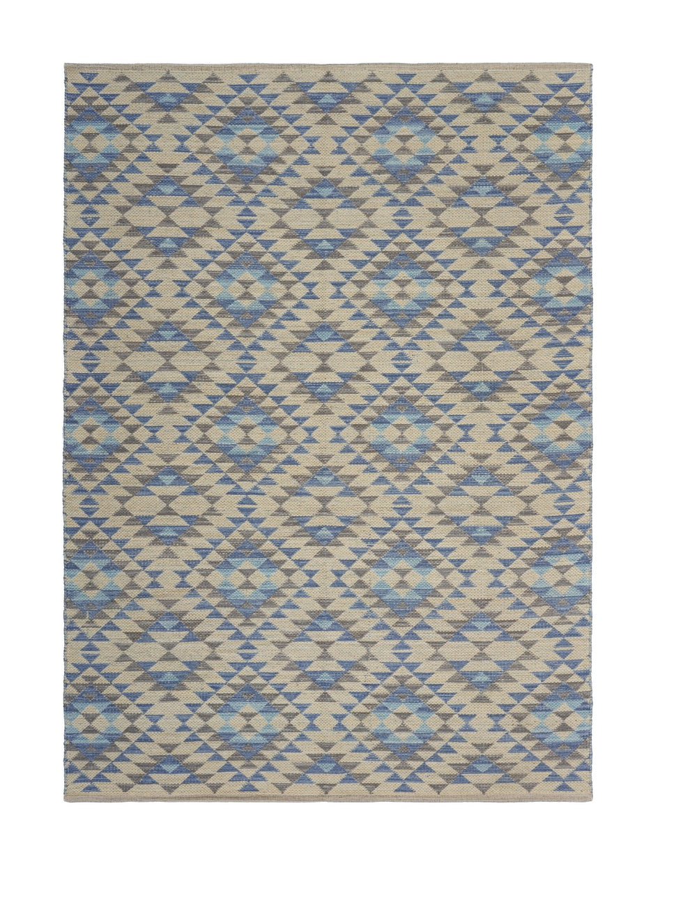 Homeroots 5' X 7' Blue Decorative Lattice Area Rug  Cotton 395475