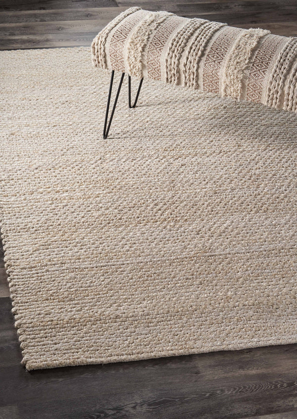 Homeroots 5' X 8' Natural Bleached Contemporary Area Rug  Jute 395484