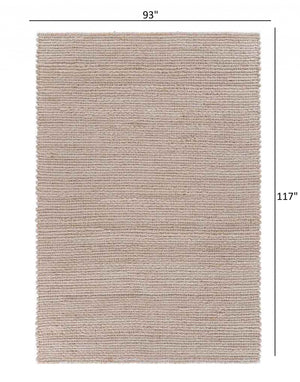 Homeroots 8' X 10' Natural Bleached Contemporary Area Rug  Jute 395485
