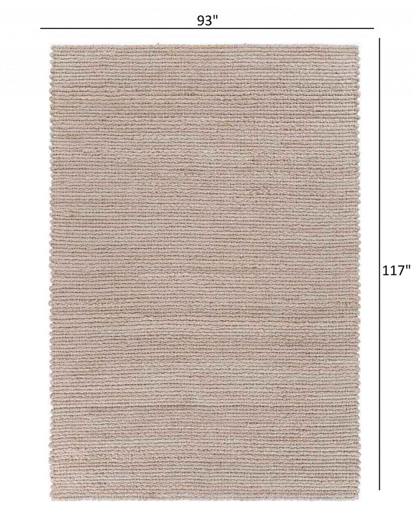 Homeroots 8' X 10' Natural Bleached Contemporary Area Rug  Jute 395485