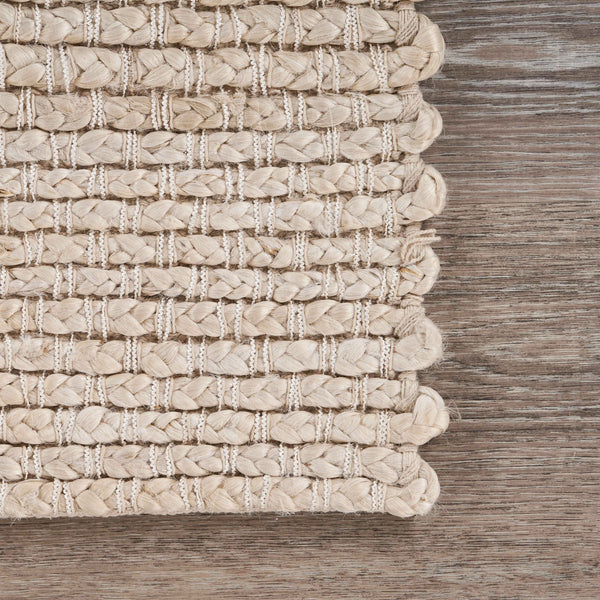 Homeroots 9' X 12' Natural Bleached Contemporary Area Rug  Jute 395486