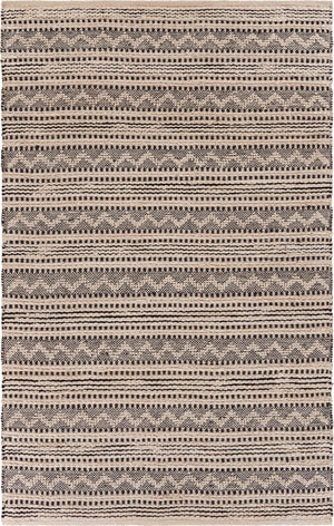 Homeroots 8' X 10' Black And Blush Chevron Stripe Area Rug  Jute 395488