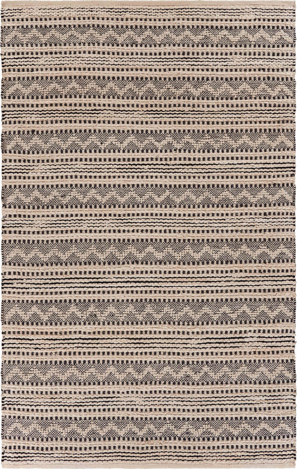 Homeroots 8' X 10' Black And Blush Chevron Stripe Area Rug  Jute 395488