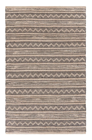 Homeroots 9' X 12' Black And Blush Chevron Stripe Area Rug  Jute 395489