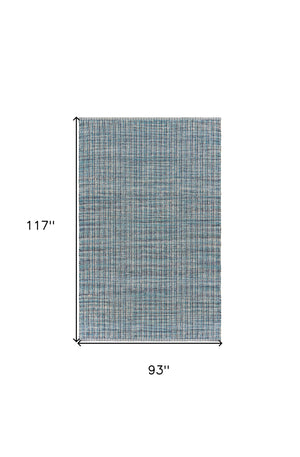 Homeroots 8' X 10' Blue Hand Loomed Area Rug  Jute 395492