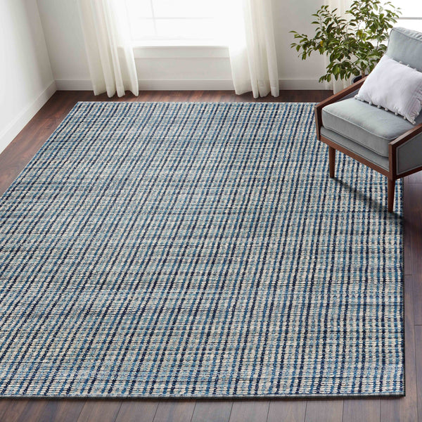 Homeroots 8' X 10' Blue Hand Loomed Area Rug  Jute 395492