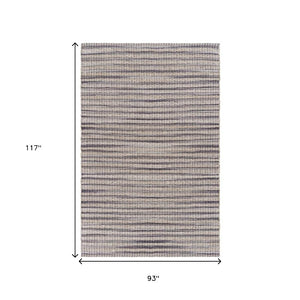 HomeRoots 8' Brown and Gray Striped Area Rug - Hand-Loomed Comfort for Modern Living Rooms and Bedrooms 8' X 10' 395498