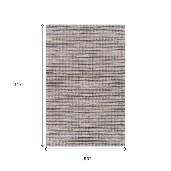 HomeRoots 8' Brown and Gray Striped Area Rug - Hand-Loomed Comfort for Modern Living Rooms and Bedrooms 8' X 10' 395498