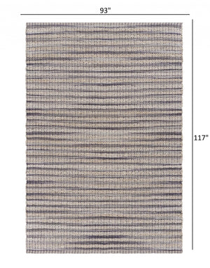 Homeroots 8' X 10' Brown And Gray Striped Area Rug  Jute 395498