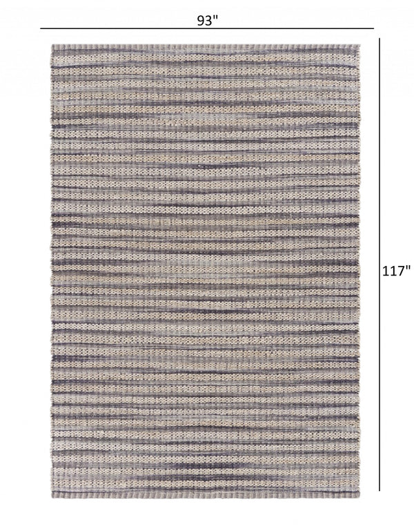 Homeroots 8' X 10' Brown And Gray Striped Area Rug  Jute 395498