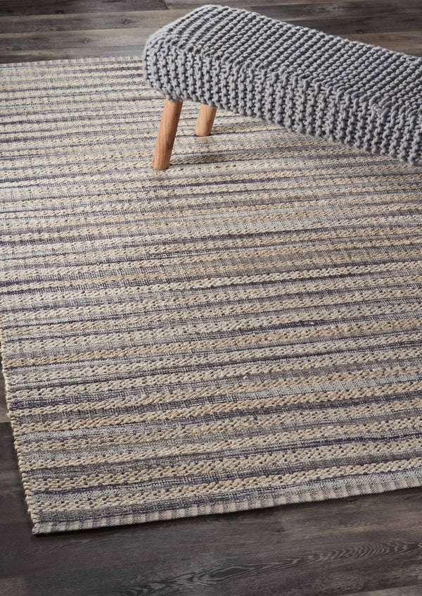Homeroots 9' X 12' Brown And Gray Striped Area Rug  Jute 395499