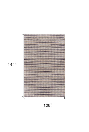 Homeroots 9' X 12' Brown And Gray Striped Area Rug  Jute 395499