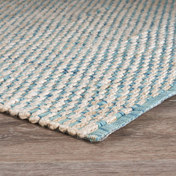 Homeroots 8' X 10' Blue And Beige Toned Area Rug  Jute 395501