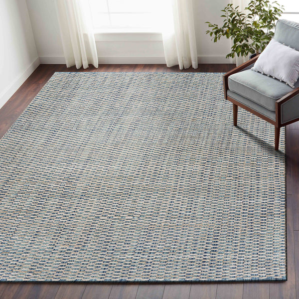 Homeroots 8' X 10' Blue And Beige Toned Area Rug  Jute 395501