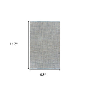 Homeroots 8' X 10' Blue And Beige Toned Area Rug  Jute 395501