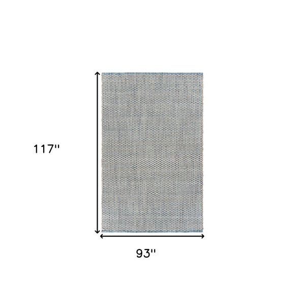 Homeroots 8' X 10' Blue And Beige Toned Area Rug  Jute 395501