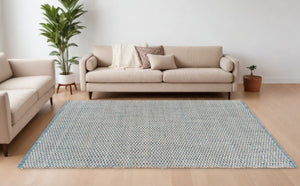 Homeroots 9' X 12' Blue And Beige Toned Area Rug  Jute 395502