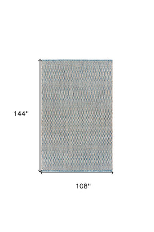 Homeroots 9' X 12' Blue And Beige Toned Area Rug  Jute 395502