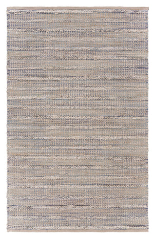 Homeroots 5' X 8' Blue And Cream Braided Jute Area Rug  Jute 395503