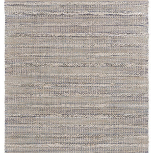 Homeroots 8' X 10' Blue And Cream Braided Jute Area Rug  Jute 395504
