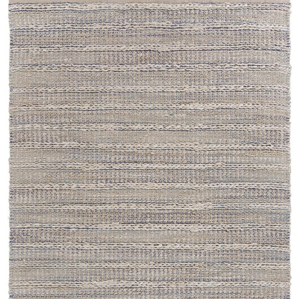 Homeroots 8' X 10' Blue And Cream Braided Jute Area Rug  Jute 395504