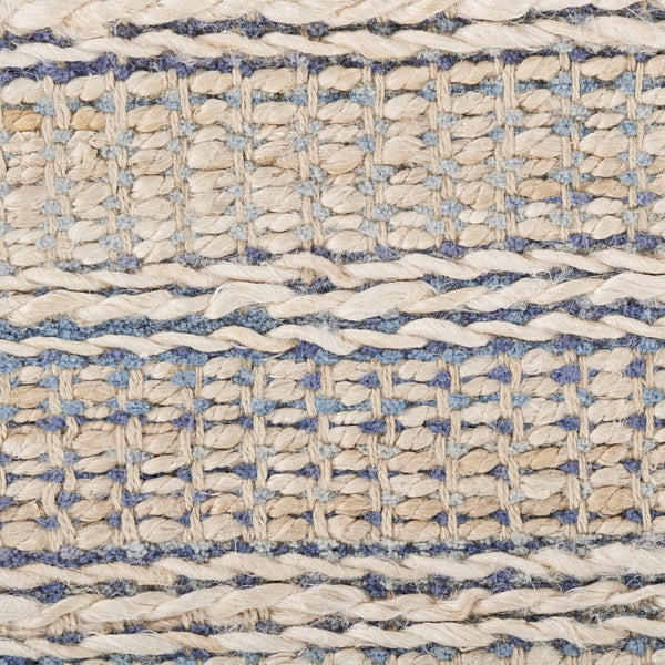 Homeroots 8' X 10' Blue And Cream Braided Jute Area Rug  Jute 395504