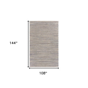 Homeroots 9' X 12' Blue And Cream Braided Jute Area Rug  Jute 395505