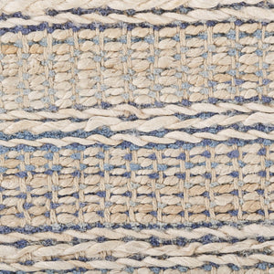 Homeroots 9' X 12' Blue And Cream Braided Jute Area Rug  Jute 395505