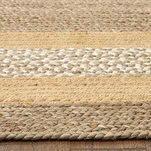 Homeroots 4' X 6' Tan And Beige Bordered Area Rug  Jute 395554