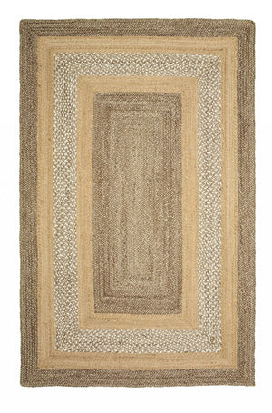 Homeroots 4' X 6' Tan And Beige Bordered Area Rug  Jute 395554