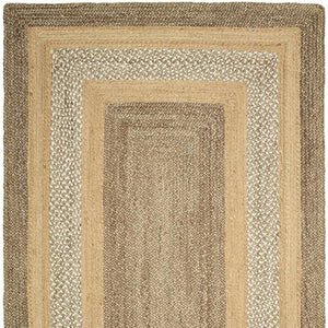 HomeRoots 4' Tan and Beige Hand-Braided Area Rug – Timeless Design for Comfort and Style in Any Room 4' X 6' 395554