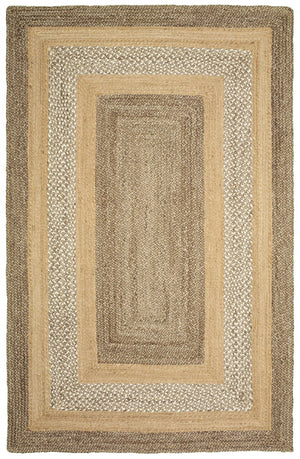 Homeroots 5' X 8' Tan Hand Braided Area Rug  Jute 395555