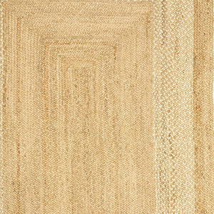 HomeRoots 4' Classic Tan Bordered Area Rug - Hand-Braided Jute, Timeless Charm for Any Home Décor Style 4' X 6' 395563