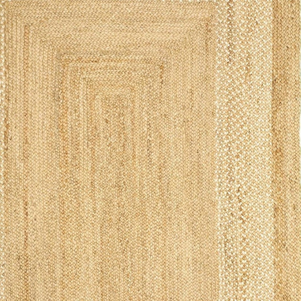 HomeRoots 4' Classic Tan Bordered Area Rug - Hand-Braided Jute, Timeless Charm for Any Home Décor Style 4' X 6' 395563