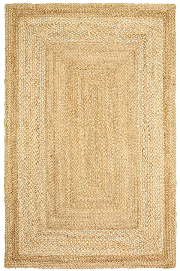 Homeroots 5' X 8' Classic Tan Bordered Area Rug  Jute 395564