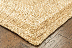Homeroots 5' X 8' Classic Tan Bordered Area Rug  Jute 395564