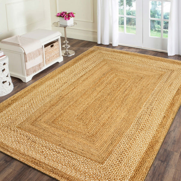 Homeroots 5' X 8' Classic Tan Bordered Area Rug  Jute 395564