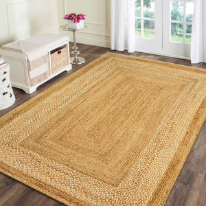 Homeroots 8' X 10' Classic Tan Bordered Area Rug  Jute 395565