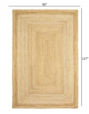 Homeroots 8' X 10' Classic Tan Bordered Area Rug  Jute 395565