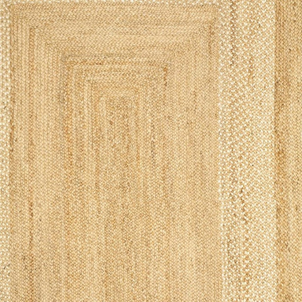 HomeRoots 4' Classic Tan Bordered Area Rug - Hand-Braided Jute, Timeless Charm for Any Home Décor Style 8' X 10' 395565