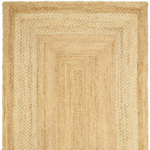 HomeRoots 4' Classic Tan Bordered Area Rug - Hand-Braided Jute, Timeless Charm for Any Home Décor Style 8' X 10' 395565