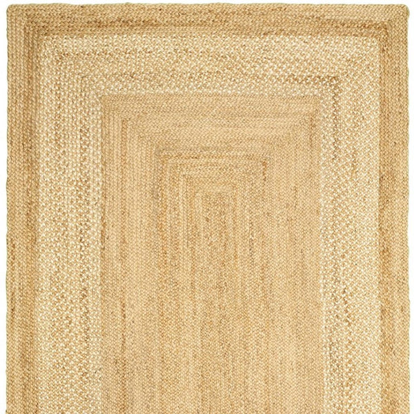 HomeRoots 4' Classic Tan Bordered Area Rug - Hand-Braided Jute, Timeless Charm for Any Home Décor Style 8' X 10' 395565