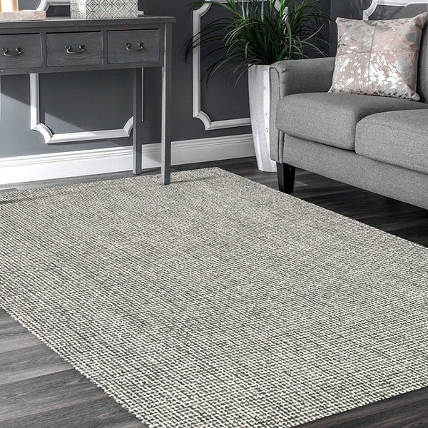 Homeroots 5' X 8' Gray Wool Handmade Area Rug Black Wool 395572