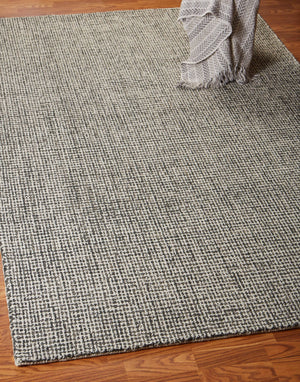 Homeroots 8' X 10' Gray Wool Handmade Area Rug Black Wool 395573