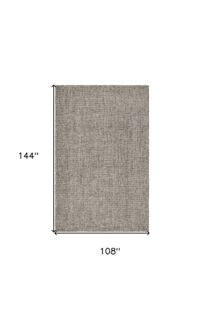 Homeroots 9' X 12' Gray Interwoven Maze Area Rug Black Wool 395574