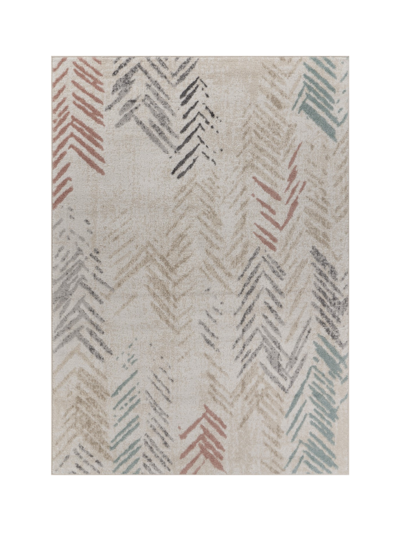 Homeroots 5' X 7' Ivory Eclectic Arrows Area Rug  Polypropylene 395586