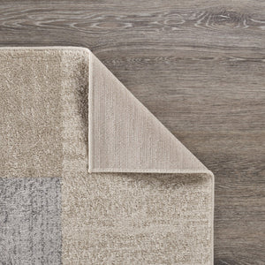 Homeroots 5' X 7' Beige And Black Modern Blocks Area Rug  Polypropylene 395590